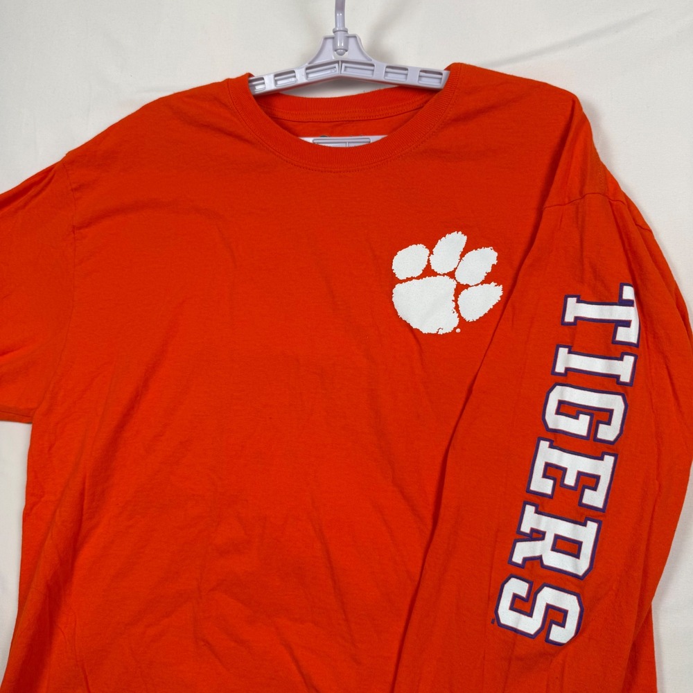 Champion Clemson Tigers Long Sleeve Shirt Mens XL Orange NCAA Football Graphic